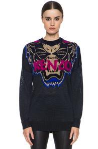 Kenzo Big Kenzo Tiger Intarsia Sweater In Black