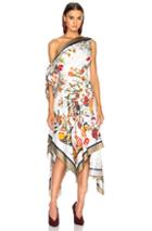 Monse Football Floral Off Shoulder Dress In Abstract,floral,white