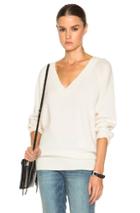 T By Alexander Wang Cashwool V-neck Sweater In White,neutrals