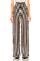 Etro High Waisted Stripe Trousers In Black,neutrals,stripes