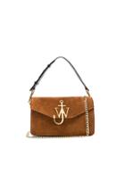 J.w. Anderson Suede Logo Purse In Brown