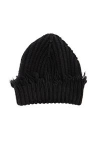 Unravel Rib Knit Beanie In Black