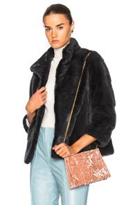 Lilly E Violetta Rosie Mink Coat In Gray
