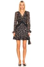 Self-portrait Twist Front Ditsy Dress In Black,floral,pink