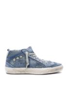Golden Goose Leather Mid Star Sneakers In Blue
