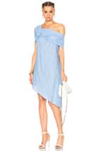 Baja East Cotton Stripe Dress In Blue,stripes