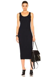 Ryan Roche Ribbed Tank Dress In Blue