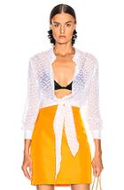 Carmen March Polka Dot Tie Top In White