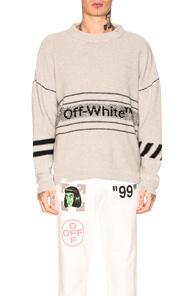 Off-white Cotton Off-white Sweater In Gray
