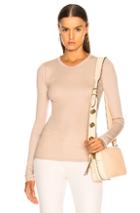 Enza Costa Bold Long Sleeve Crew In Brown,neutrals