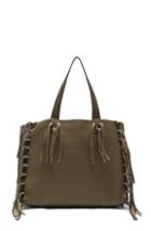 Valentino Rockee Fringe Tote In Green