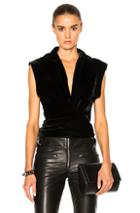 Catherine Fulmer Velvet Wrap Top In Black