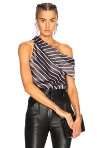 Alix Maiden Bodysuit In Gray,stripes