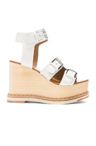 Flamingos Leather Holly Wedges In White