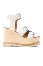Flamingos Leather Holly Wedges In White