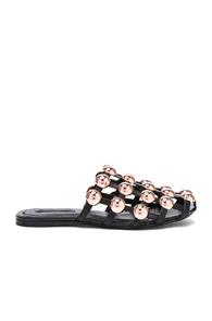 Alexander Wang Amelia Leather Slides In Black