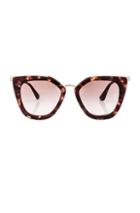 Prada Square Sunglasses In Animal Print,brown,pink