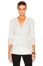 3.1 Phillip Lim Silk Combo Cardigan In White,gray