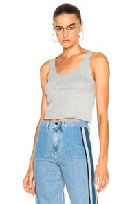 Frame Denim Panel Rib Tank In Gray