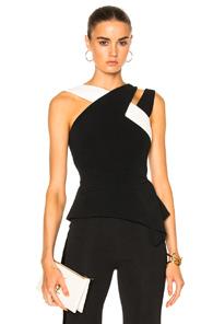Roland Mouret Thornhill Stretch Viscose Top In Black,white