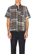Sacai Sucker Check Shirt In Gray,checkered & Plaid