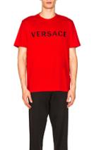 Versace Logo Tee In Red