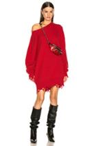 Unravel Rib Oversize Dress In Red