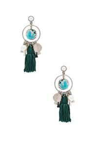 Oscar De La Renta Tassel Charm Earrings In Metallics,green