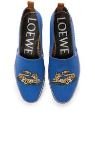 Loewe Tiger Embroidery Espadrilles In Blue