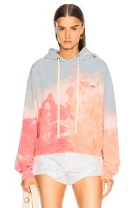 Re/done Originals Oversize Logo Hoodie In Blue,ombre & Tie Dye,pink