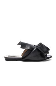 No. 21 Knot Front Leather Sandals In Black