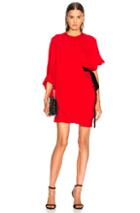 Valentino Side Tie Draped Mini Dress In Red
