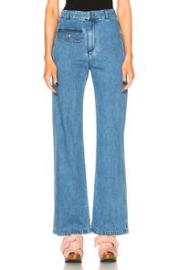 See By Chloe Wide Leg Denim Trousers In Blue