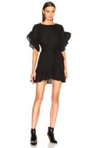 Isabel Marant Etoile Delicia Chic Linen Wrap Dress In Black