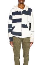 Greg Lauren Rugby Hi Tech Hoodie In Blue,neutral