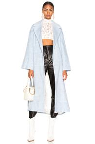 Ganni Woodside Coat In Blue,plaid