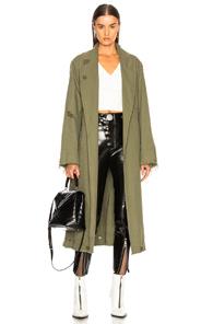 T By Alexander Wang Pajama Utility Trench Coat In Green