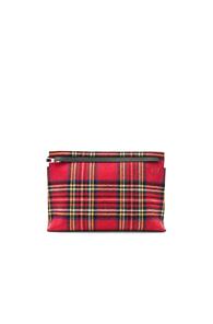 Loewe Pouch In Red,checkered & Plaid
