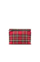 Loewe Pouch In Red,checkered & Plaid
