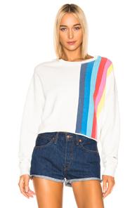 Re/done Striped Crewneck Sweatshirt In Stripes,white