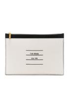 Thom Browne Small Zipper Tablet Pouch In Black,white