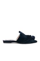 No. 21 Tie Velvet Slip Ons In Blue