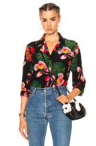 Valentino Tropical Dream Blouse In Black,floral,green,red