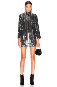 Rixo London Bardot Dress In Black,metallic,stripes