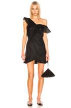 Self-portrait One Shoulder Frilled Dress In Black