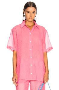 Victoria Beckham Short Sleeve Shirt In Pink