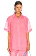 Victoria Beckham Short Sleeve Shirt In Pink
