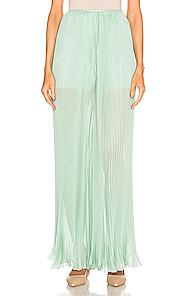 Alberta Ferretti Pleated Pant In Green