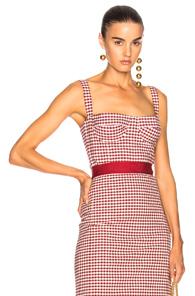 Brock Collection Taro Top In Red,checkered & Plaid