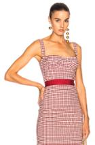Brock Collection Taro Top In Red,checkered & Plaid